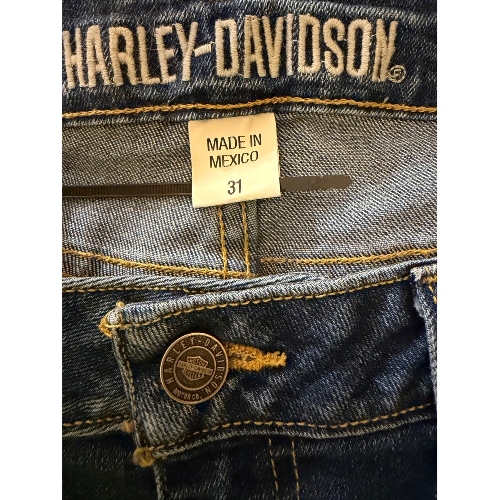 Harley Davidson Curvy Bootcut Jeans Women 34 Blue Medium Wash Denim - Picture 3 of 12